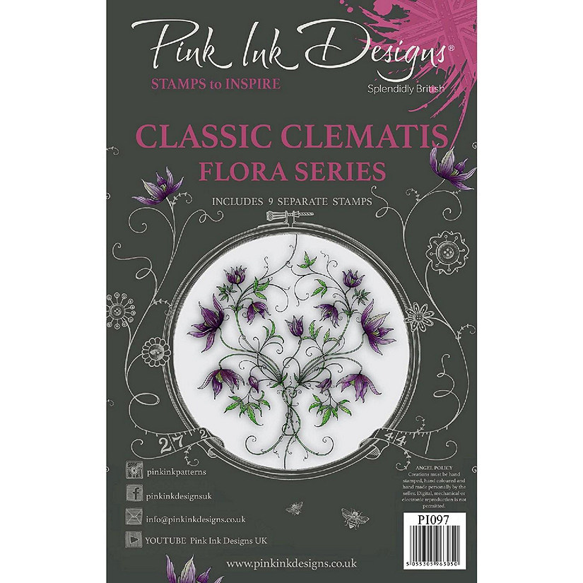Pink Ink Designs Classic Clematis A5 Clear Stamp Set Image