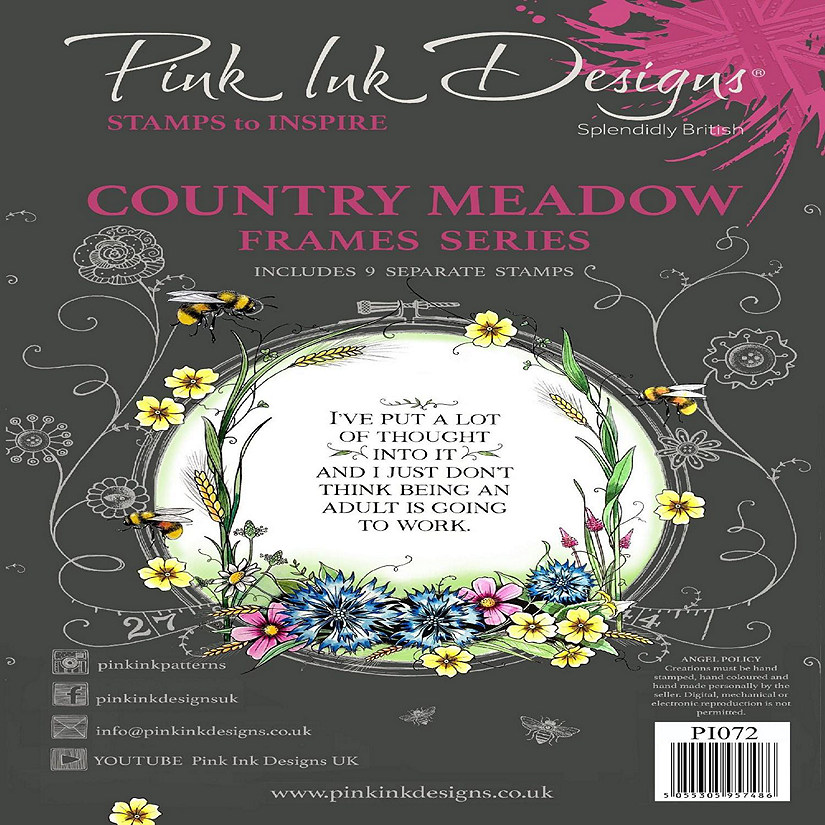Pink Ink Designs Country Meadow A5 Clear Stamp Set Image