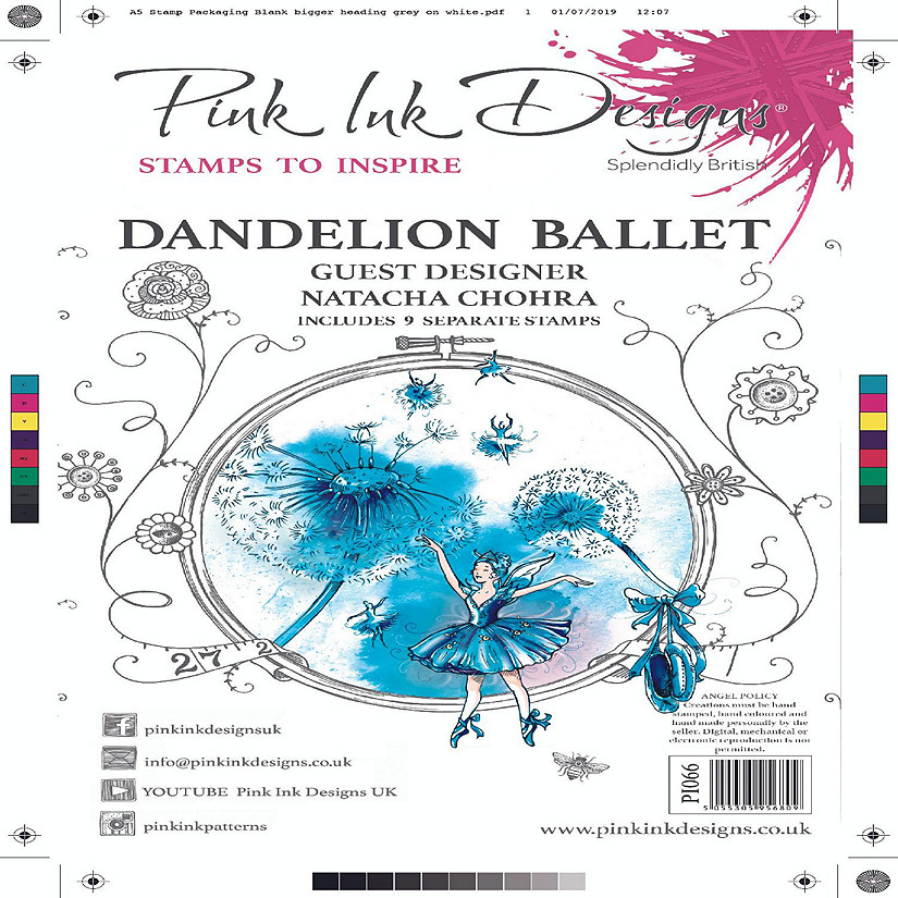 Pink Ink Designs Dandelion Ballet A5 Clear Stamp Set Image