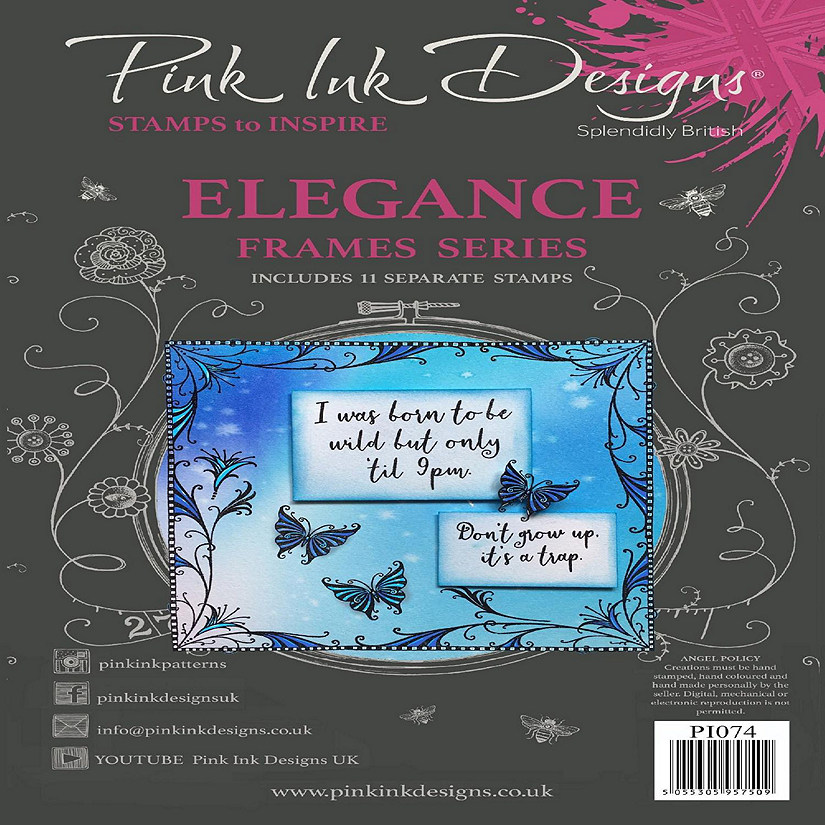 Pink Ink Designs Elegance A5 Clear Stamp Set Image
