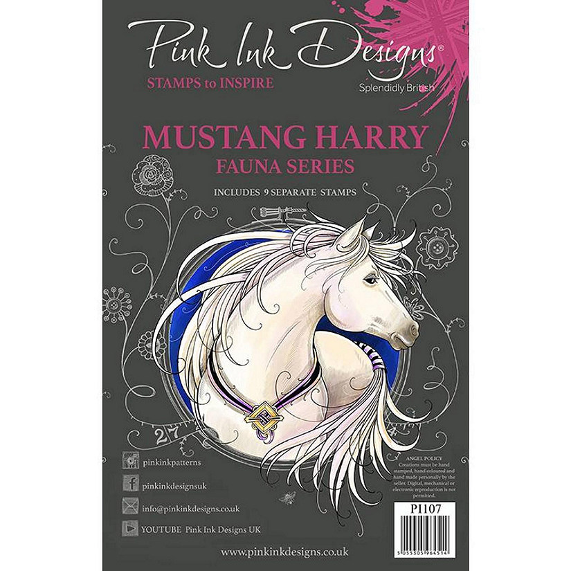 Pink Ink Designs Mustang Harry A5 Clear Stamp Set Image