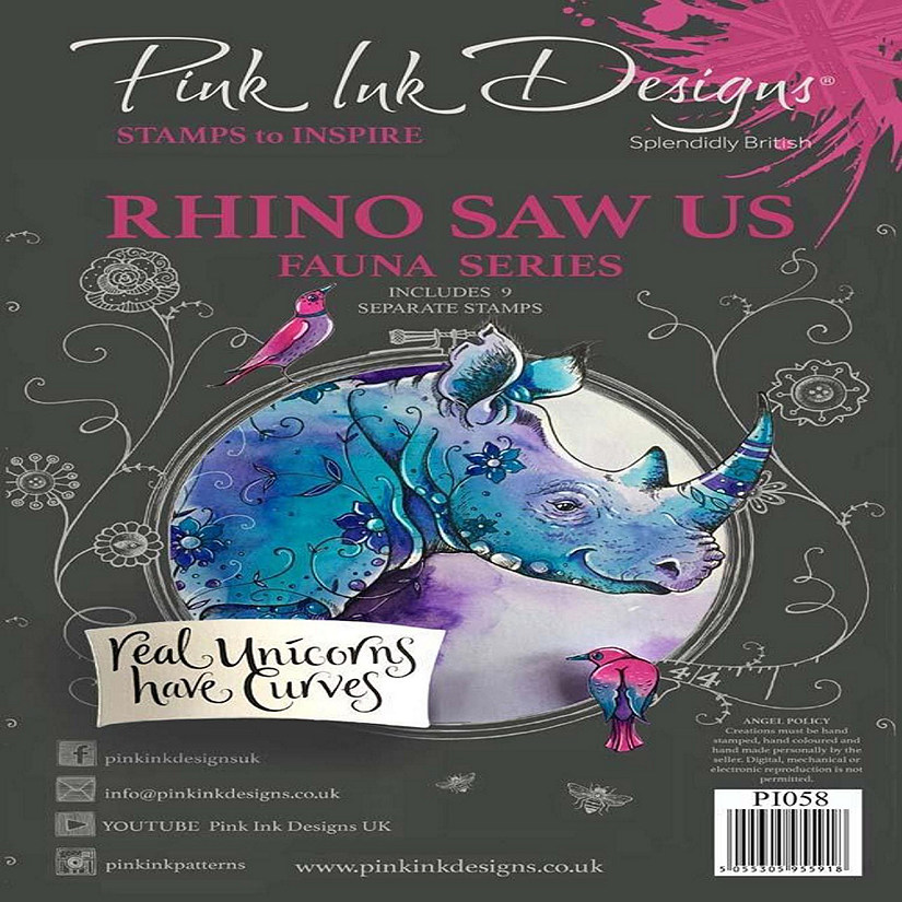 Pink Ink Designs Rhino Saw Us A5 Clear Stamp Image