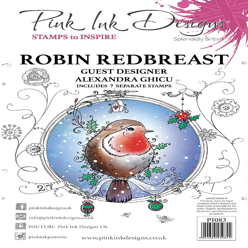 Pink Ink Designs Robin Redbreast A5 Clear Stamp Set Image
