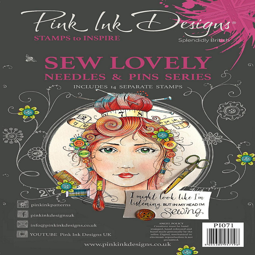 Pink Ink Designs Sew Lovely A5 Clear Stamp Image