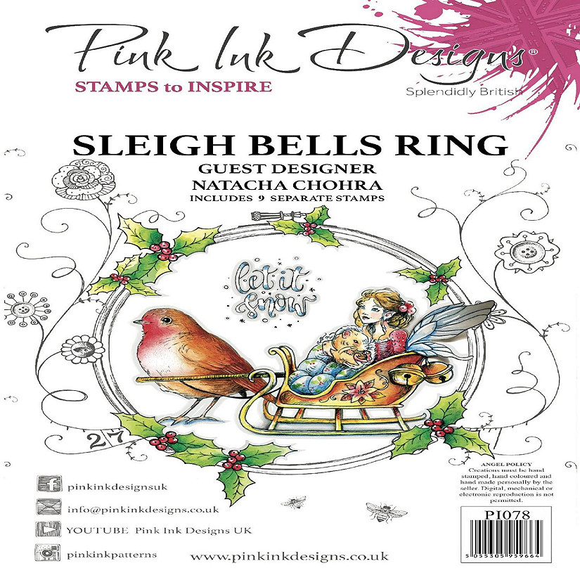 Pink Ink Designs Sleigh Bells Ring A5 Clear Stamp Set Image