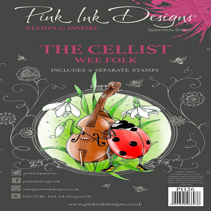Pink Ink Designs The Cellist A6 Clear Stamp Set Image