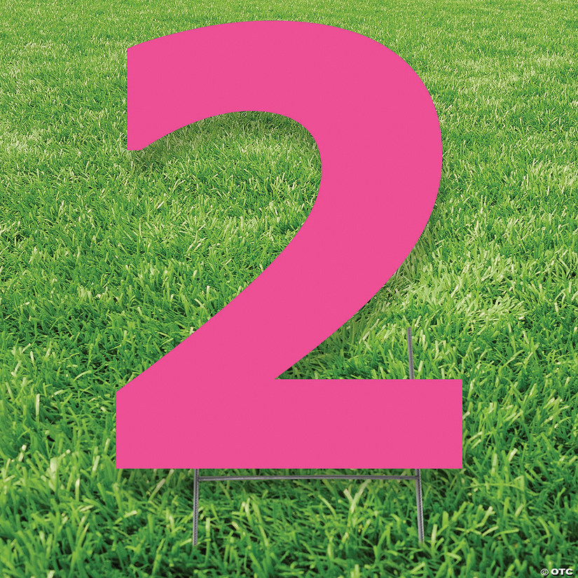 Pink Number 2 Yard Sign Image