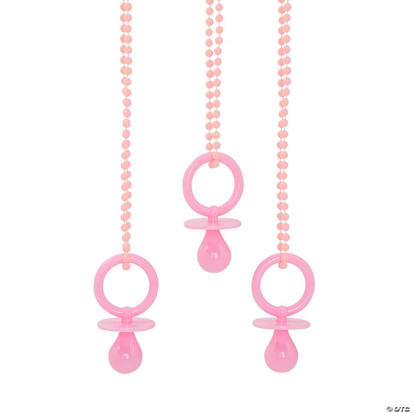 Pink Pacifier Necklaces 24 Pc. Oriental Trading