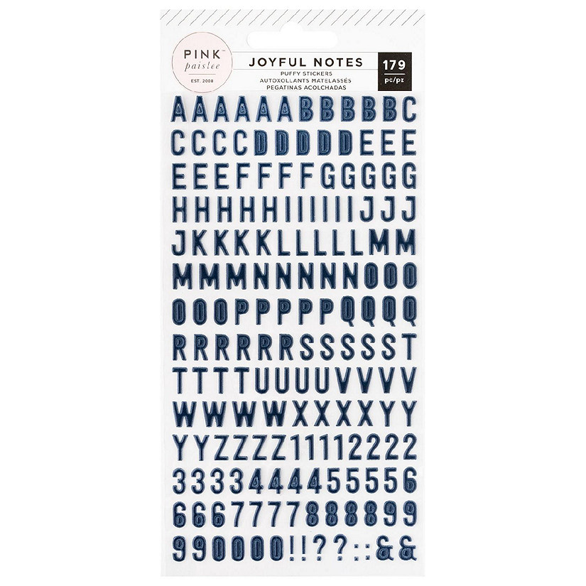 Pink Paislee Joyful Notes Puffy Stickers 179/Pkg-Alpha Image