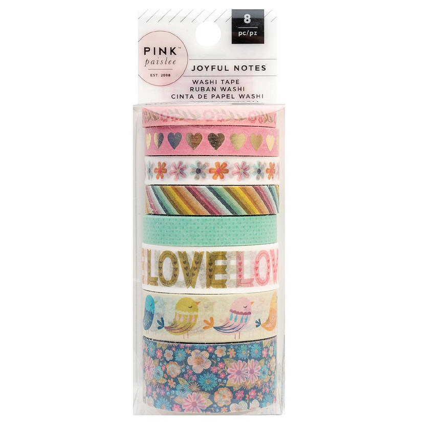 Pink Paislee Joyful Notes Washi Tape-8/Pkg Image