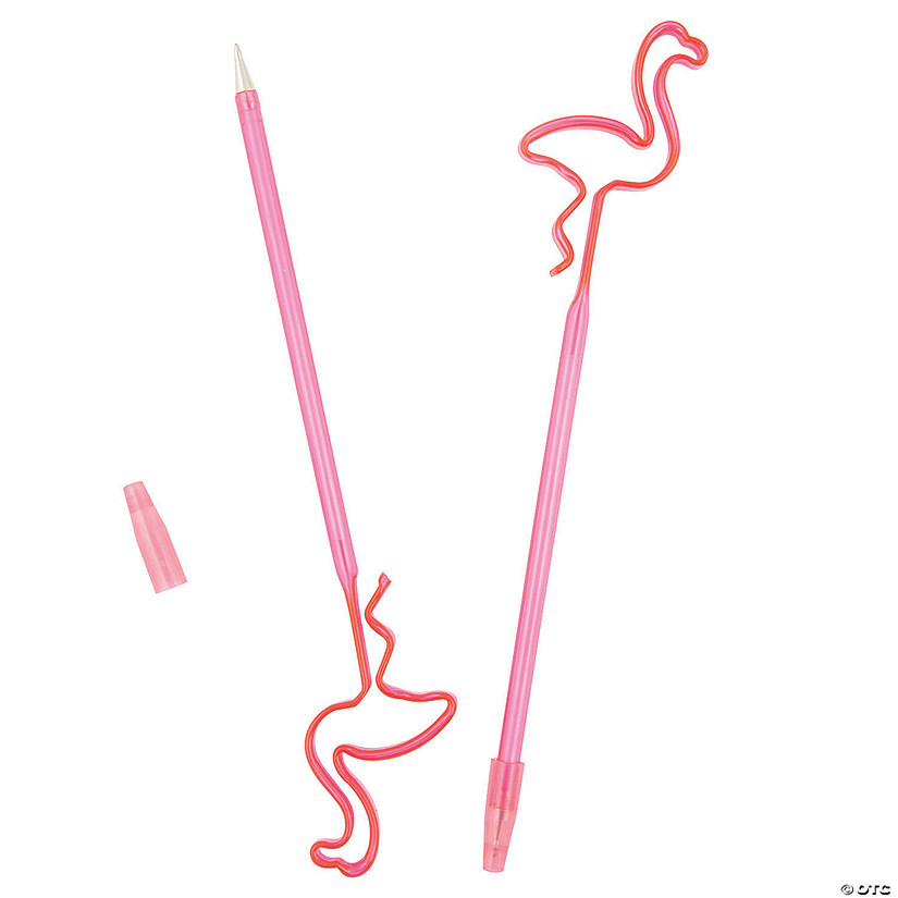 Pink Pens with Flamingo Silhouette Topper - 12 Pc. Image