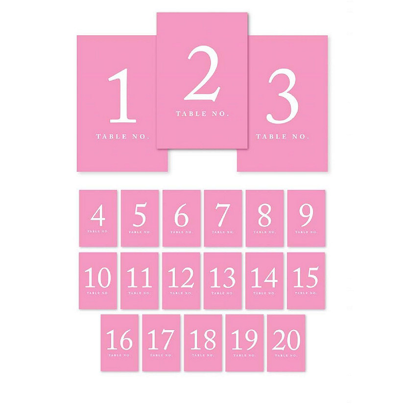 Pink Perforated Table Numbers 1 20 Image