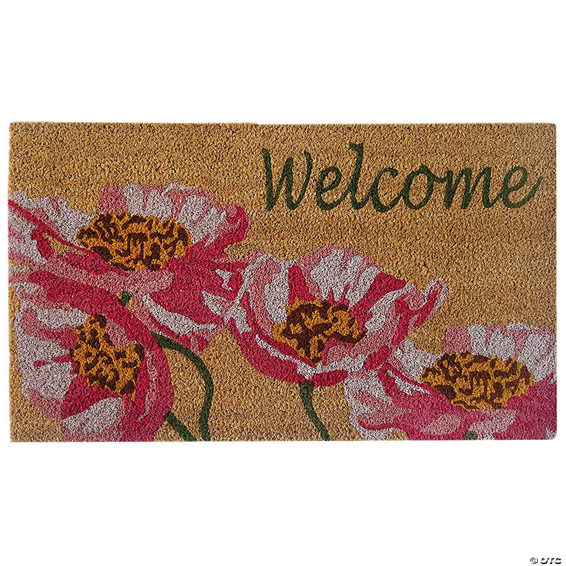 Pink Poppies Coir Mat Image