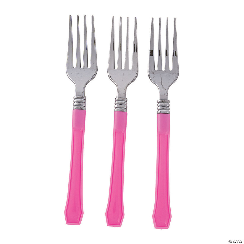 Pink Premium Plastic Forks Oriental Trading