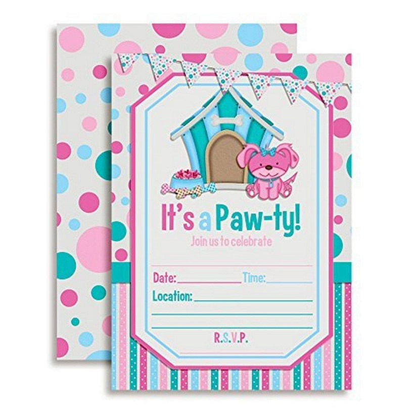 Pink Puppy Invitations 40pc. by AmandaCreation Image