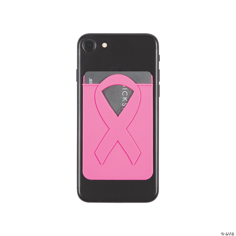 Pink Ribbon Adhesive Card Holders - 12 Pc. Image