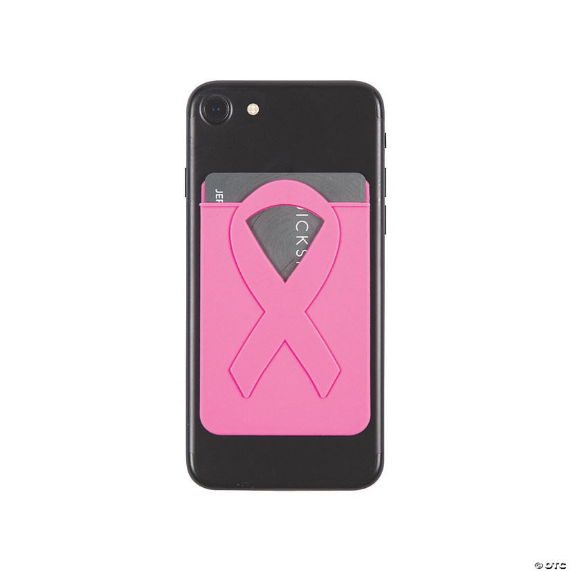 Pink Ribbon Adhesive Card Holders 12 Pc.