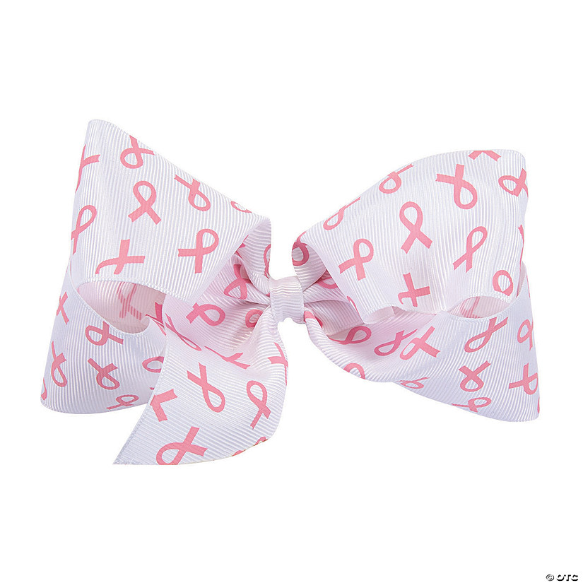 Pink Ribbon Hair Bow Clips - 12 Pc. Image