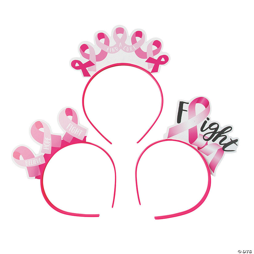 Pink Ribbon Headbands - 12 Pc. Image
