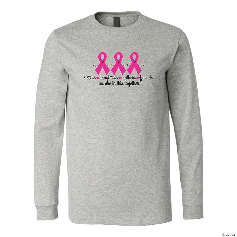 Pink Ribbon In This Together Adult&#8217;s T-Shirt Image