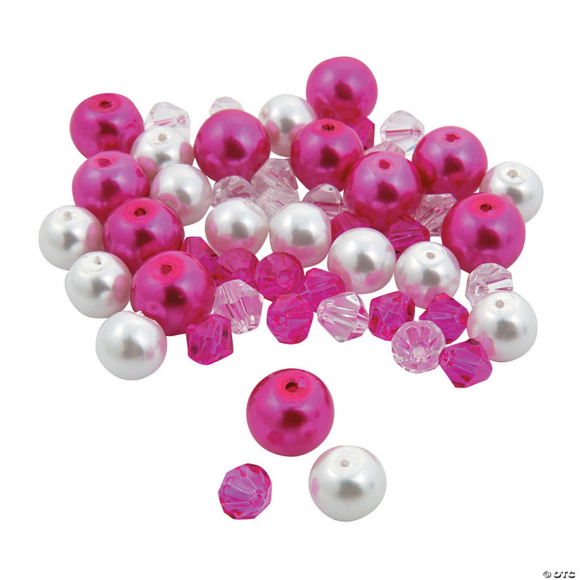 Pink Ribbon Pearl & Crystal Bead Assortment Discontinued