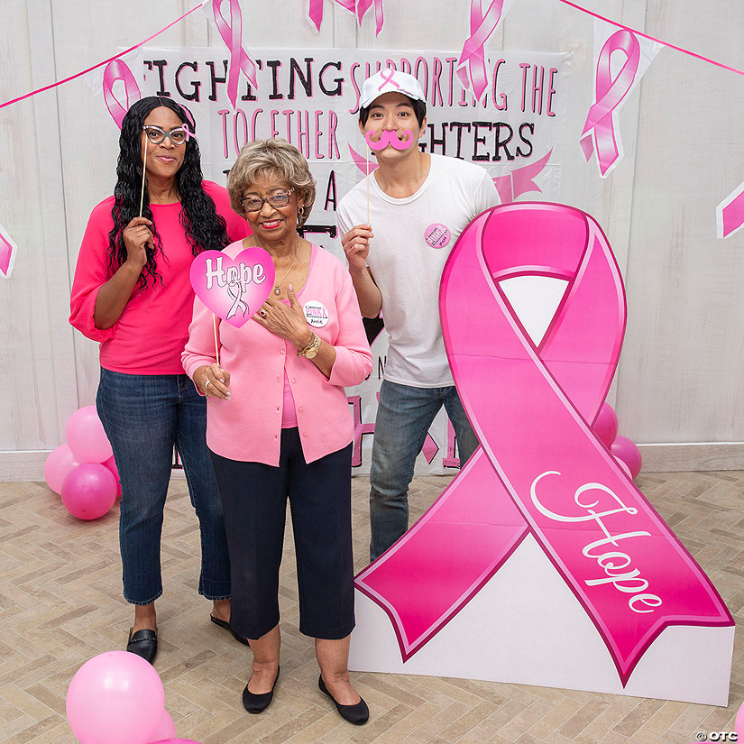 Pink Ribbon Photo Booth Kit - 15 Pc.