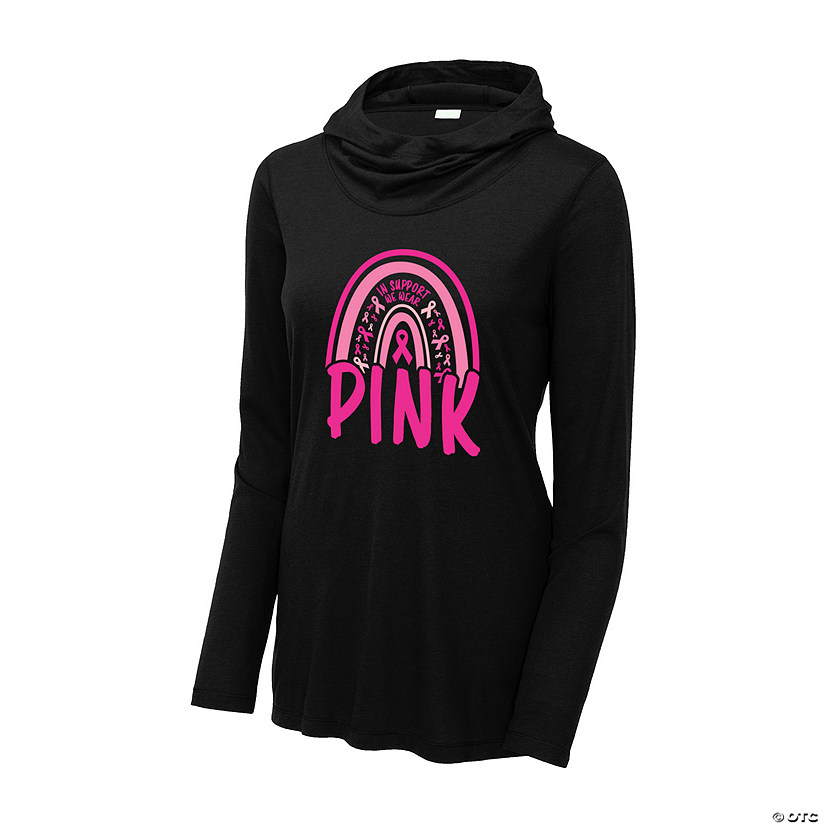 Pink Ribbon Rainbow Hoodie Women&#8217;s T-Shirt Image