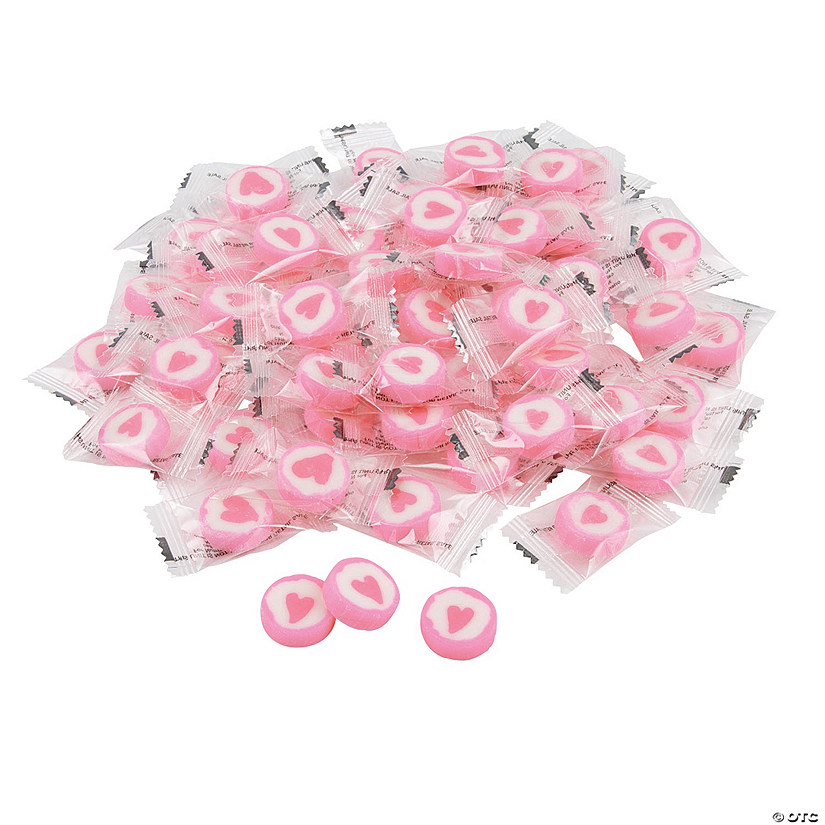 Pink Round Hard Candy with Heart