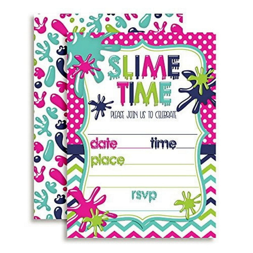 Pink Slime Time Invitations 40pc. by AmandaCreation Image