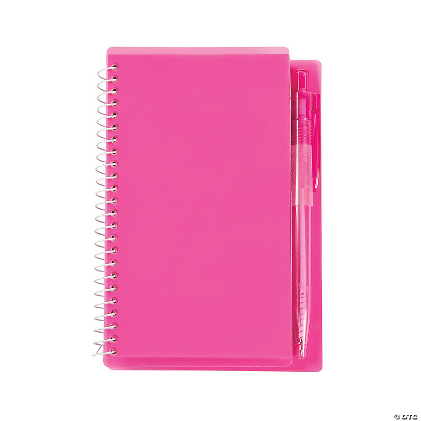 Pink Spiral Notebooks with Pens - 12 Pc. Image