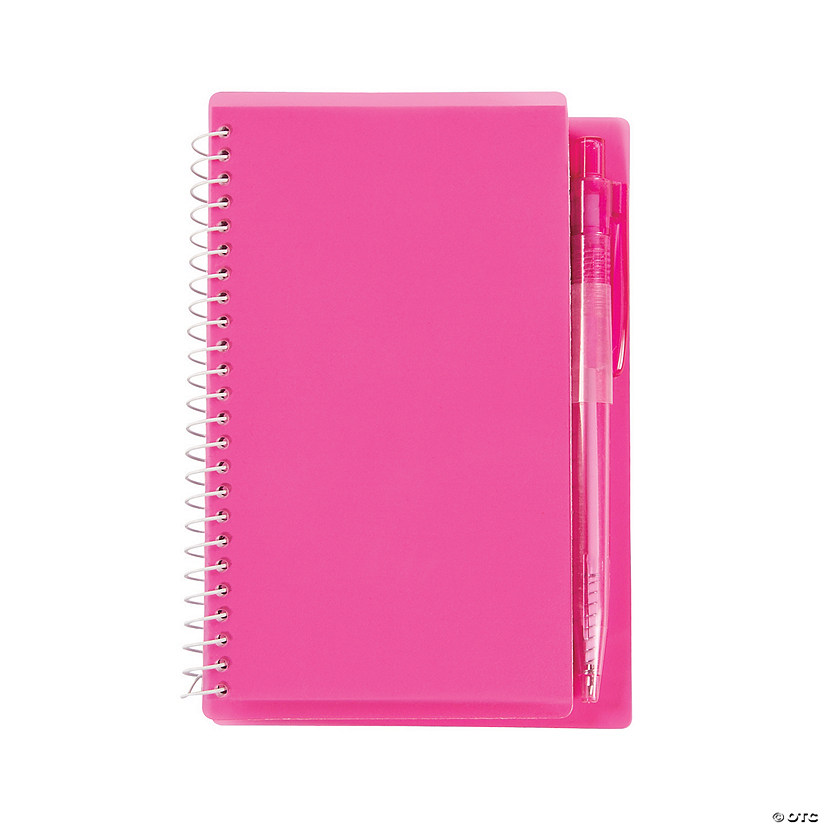 Pink Spiral Notebooks with Pens 12 Pc.