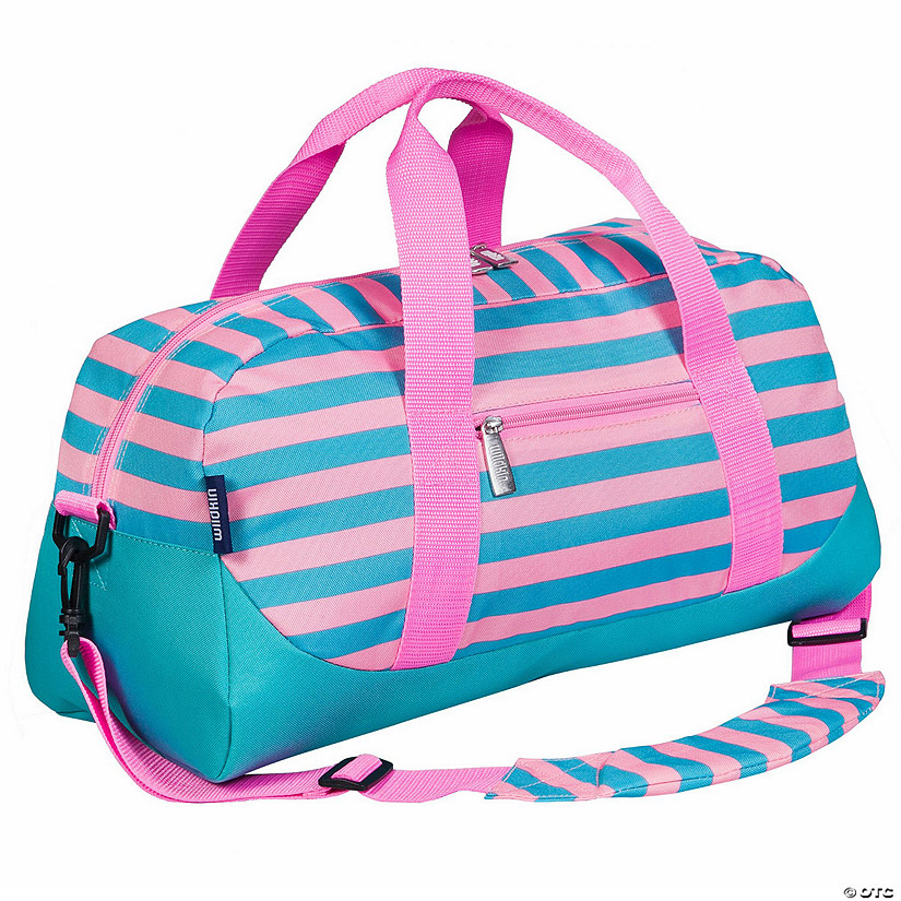 Pink Stripes Overnighter Duffel Bag | Oriental Trading