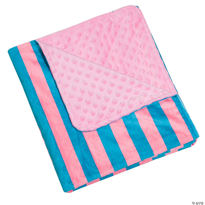 Pink Stripes Plush Baby Blanket Image