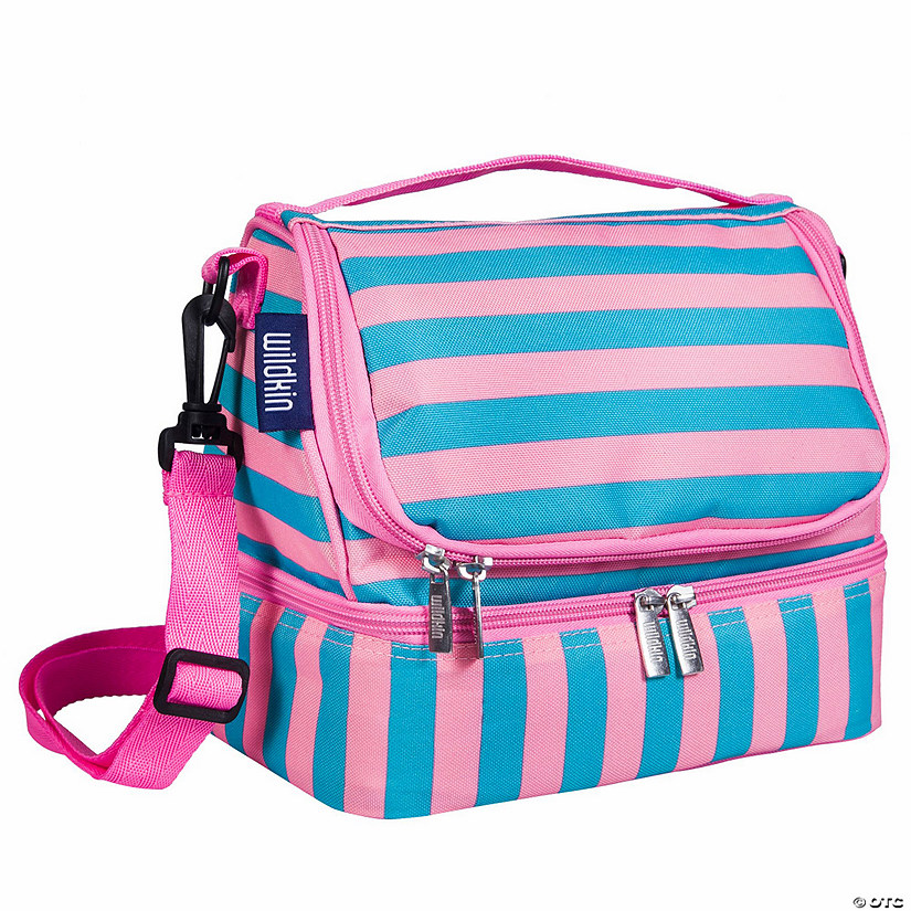 Pink Stripes Two Compartment Lunch Bag Image