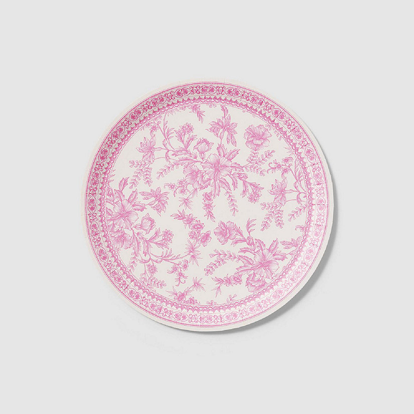 Pink Toile Large Plates -10/Pack - 10 Pieces Image