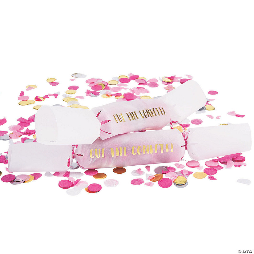 Pink Wedding Confetti Poppers - 8 Pc. Image