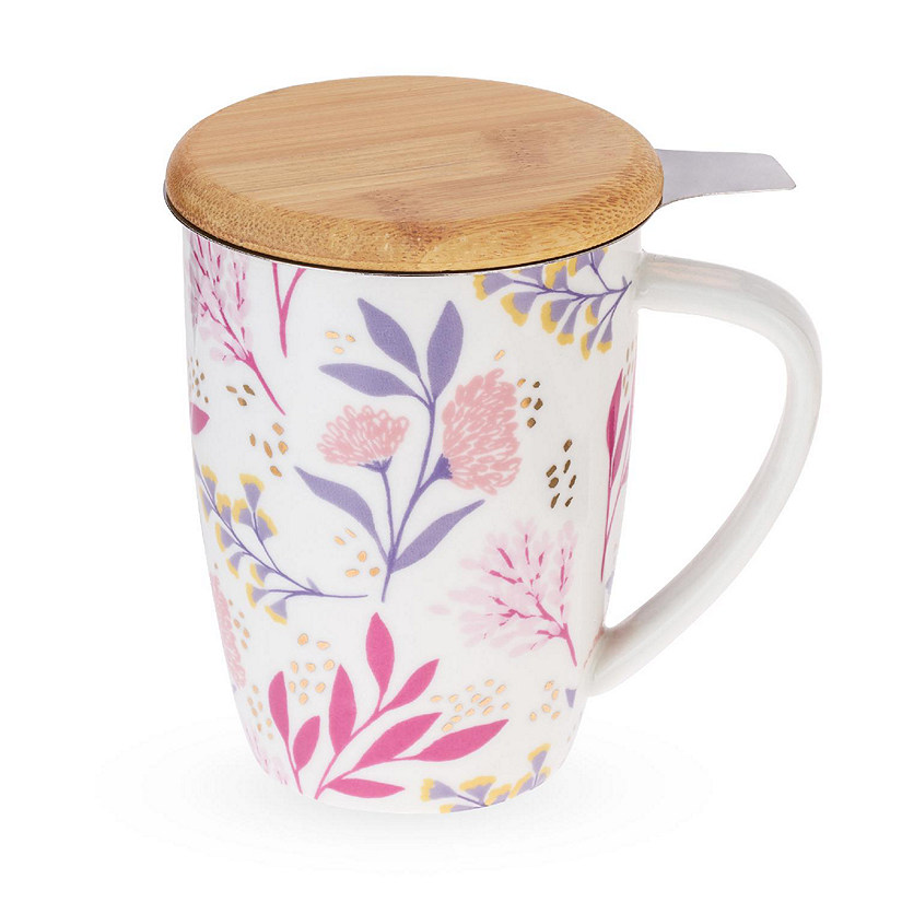 Pinky Up Bailey Botanical Bliss Ceramic Tea Mug and Infuser by Pinky Up Image