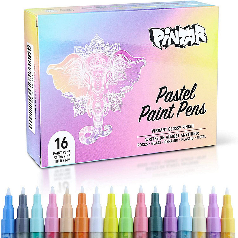 Pintar 16 Pack Acrylic Pastel Paint Pens with 0.7mm Ultra Fine Tips