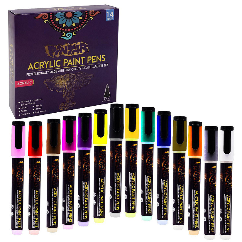 Pintar Acrylic Paint Markers - 14 Pack With 5 mm Tips / Default Title Image