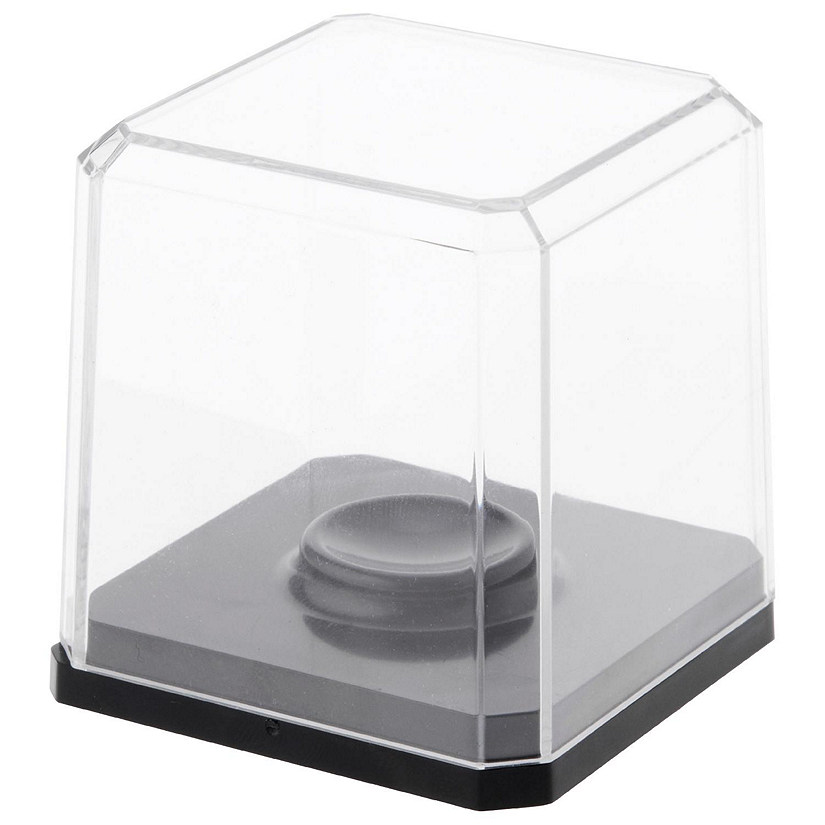 Pioneer Plastics 020CGOLF-BB Clear Plastic Golf Ball Display Case with Black Base, 2.125" W x 2.125" D x 2" H, Pack of 12 Image
