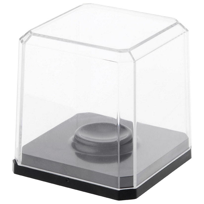 Pioneer Plastics 020CGOLF-BB Clear Plastic Golf Ball Display Case with Black Base, 2.125" W x 2.125" D x 2" H, Pack of 24 Image