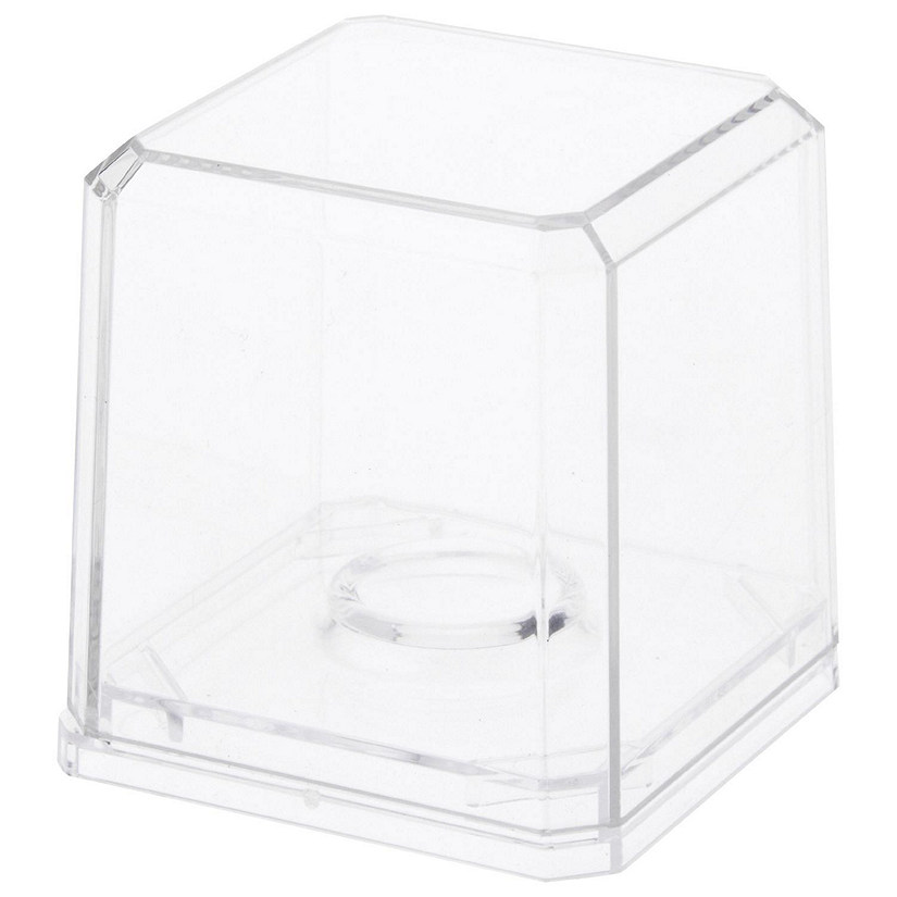 Pioneer Plastics 020CGOLF-BC Clear Plastic Golf Ball Display Case with Clear Base, 2.125" W x 2.125" D x 2" H, Pack of 2 Image