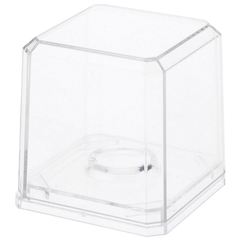 Pioneer Plastics 020CGOLF-BC Clear Plastic Golf Ball Display Case with Clear Base, 2.125" W x 2.125" D x 2" H, Pack of 4 Image