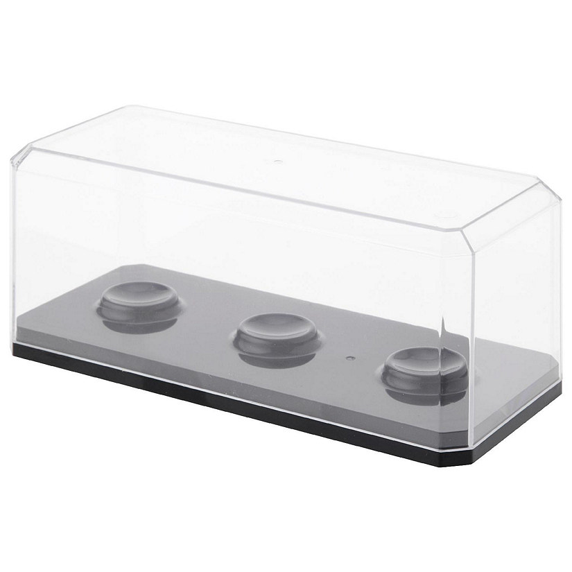 Pioneer Plastics 143C3GOLF-BB Clear Plastic 3 Golf Ball Display Case with Black Base, 6.125" W x 2.625" D x 2.25" H, Pack of 6 Image