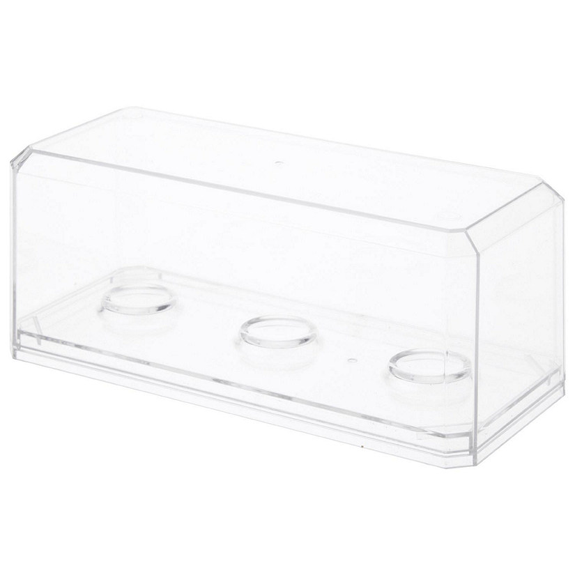 Pioneer Plastics 143C3GOLF-BC-UV Clear Plastic 3 Golf Ball Display Case with Clear Base (UV Resistant), 6.125" W x 2.625" D x 2.25" H, Pack of 2 Image