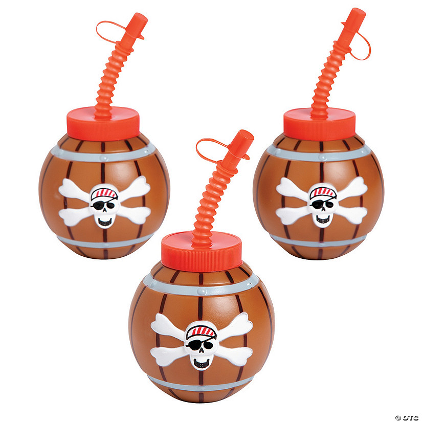 Pirate Cups with Lids & Straws - Discontinued