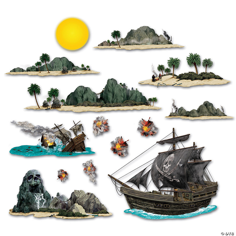 Pirate Ship And Island Props Image