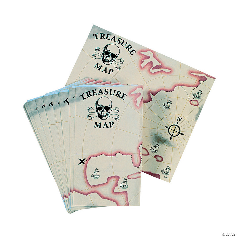 Pirate Treasure Maps - 24 Pc. Image