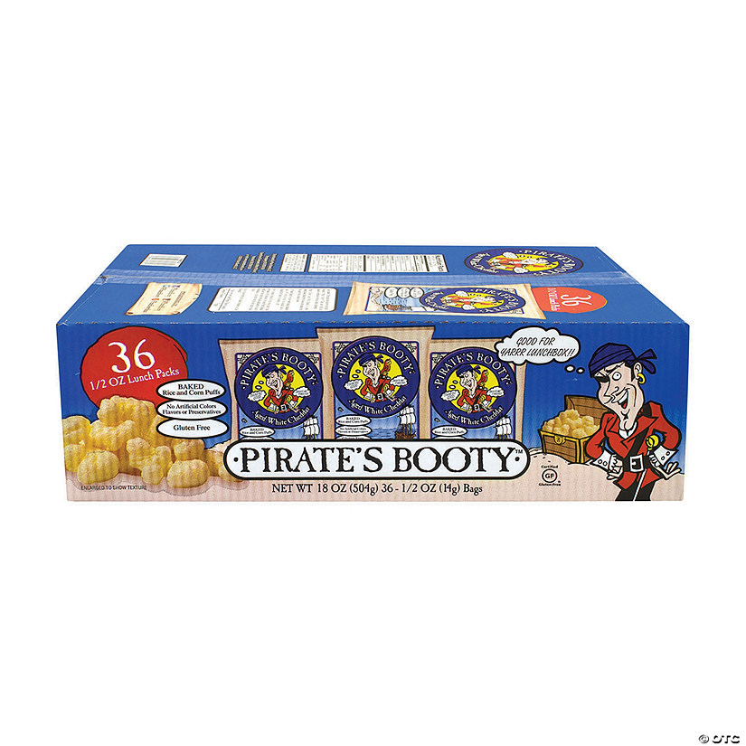 PIRATE'S BOOTY Natural Aged White Cheddar Baked Corn Puffs, 0.5 oz, 36 Count Image