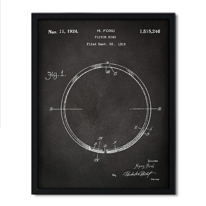Piston Ring Engine Patent 8.5x11in Image